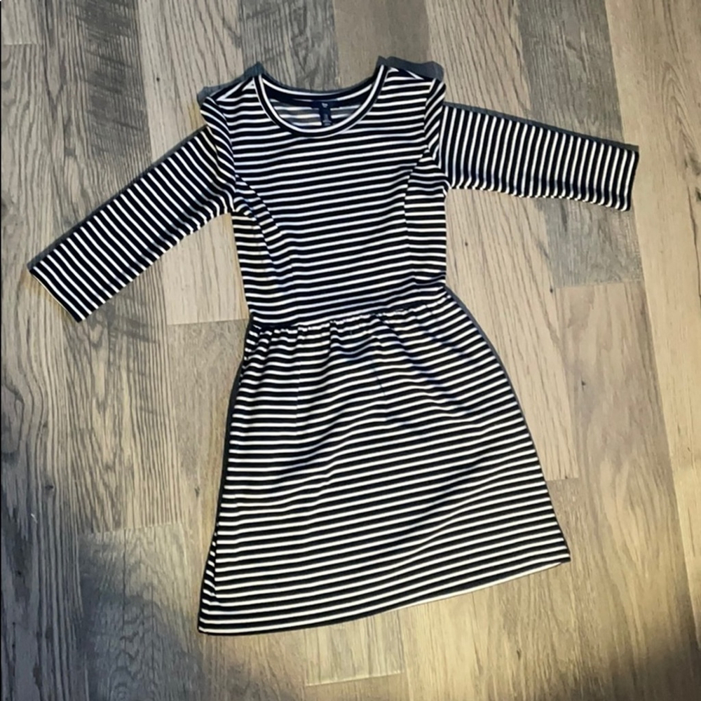 Gap striped mini dress black and white women's‎ XS